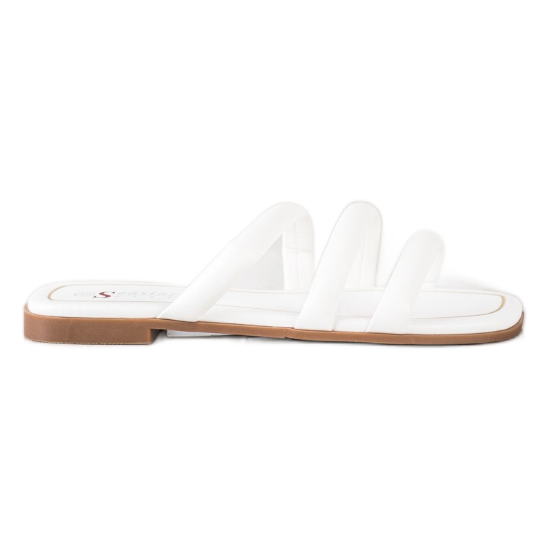 Seastar Chinelos de couro ecológico com alças branco