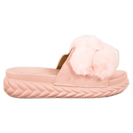 Seastar Chinelos rosa com pele