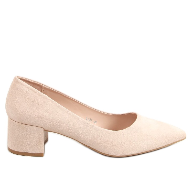 Sapatos de salto baixo bege LL81 Bege