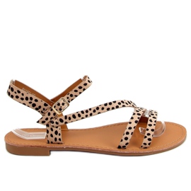 Sandálias femininas com bolinhas BH1651-SD bege