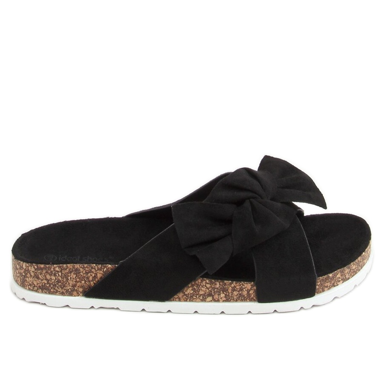 Chinelos de cortiça preta 7853 preto