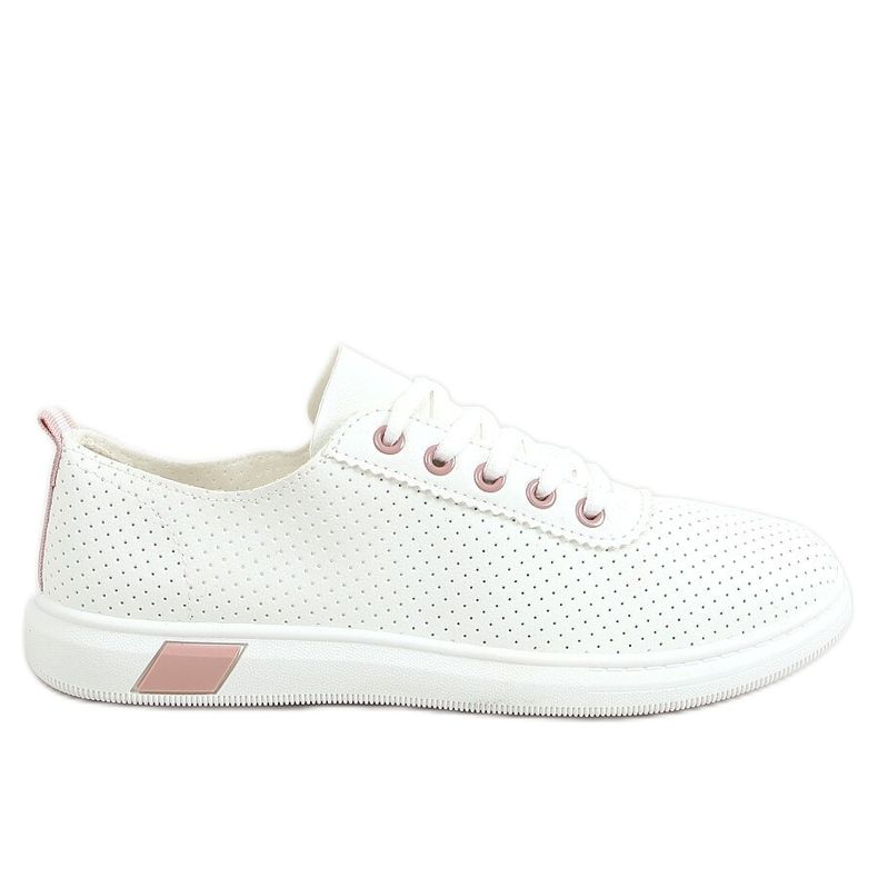 Tênis feminino branco e rosa LA42 rosa Ii Quality