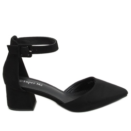 Bombas com salto largo preto LL76 preto