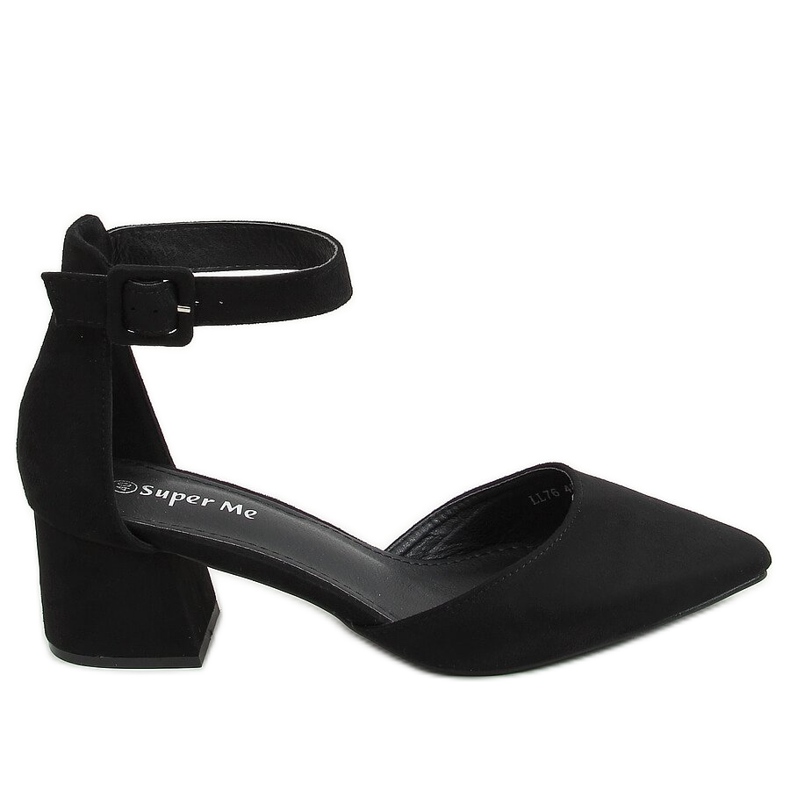 Bombas com salto largo preto LL76 preto