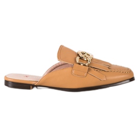 Seastar Chinelos elegantes com enfeite marrom