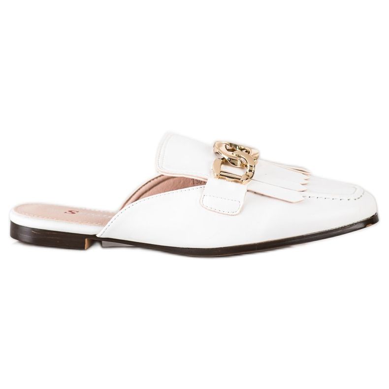 Seastar Chinelos elegantes com enfeite branco