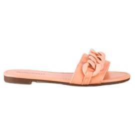 Ideal Shoes Chinelos elegantes laranja
