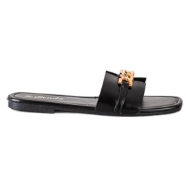 Renda Chinelos Elegantes Com Ornamento preto Renda Chinelos Elegantes Com Ornamento preto