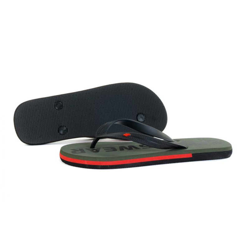 Chinelos 4F M H4L21-KLM006 Khaki preto verde