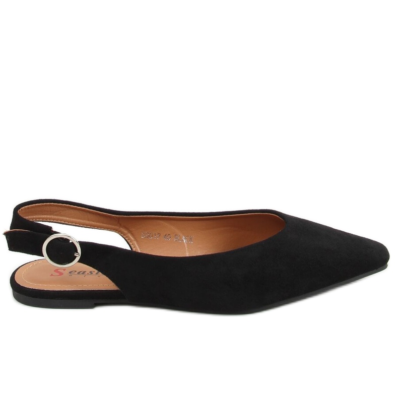 Bailarinas pretas com salto aberto SD01P Black preto