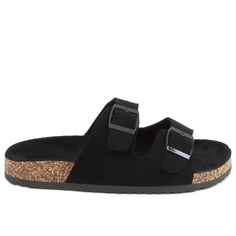 Chinelos de cortiça preta MS10005 Preto