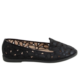 Bailarinas pretas com orifícios PK01P Black preto Bailarinas pretas com orifícios PK01P Black preto