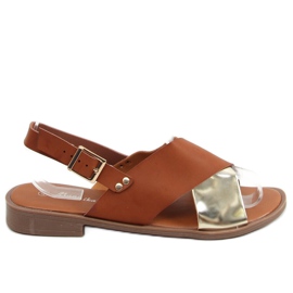 Sandálias femininas camelo S060117 Camel marrom dourado