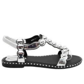 Sandálias femininas prateadas M6P111-1 prateadas prata