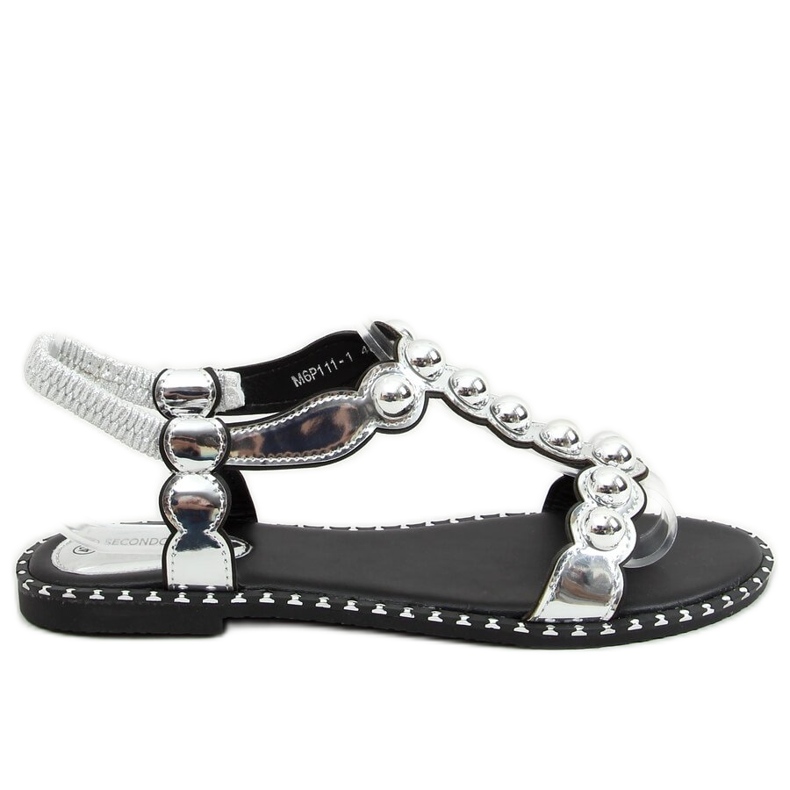 Sandálias femininas prateadas M6P111-1 prateadas prata