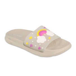 Chinelos de espuma infantil Befado - cinza 152Y005 bege multicolorido