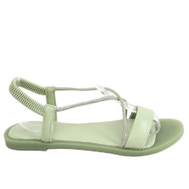 Sandálias com zircônia cúbica água-marinha 6793 Verde