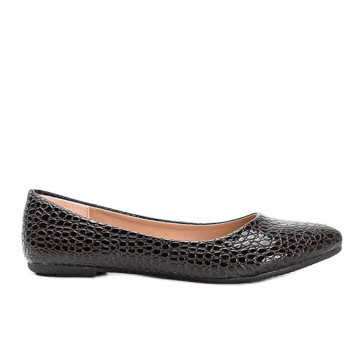 Bailarinas marrons com padrão de pele de crocodilo Mozzare castanho