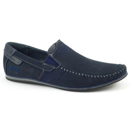 KOMODO Mocassins de couro masculino 876 azul marinho azul-marinho