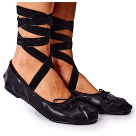 Black Lu Boo Tied Ballerinas preto
