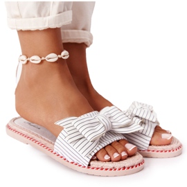 PS1 Chinelos de borracha com laço branco Gabriell PS1 Chinelos de borracha com laço branco Gabriell