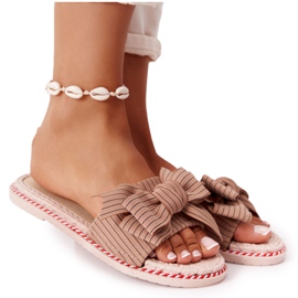 PS1 Chinelos de borracha marrom Gabriell com laço