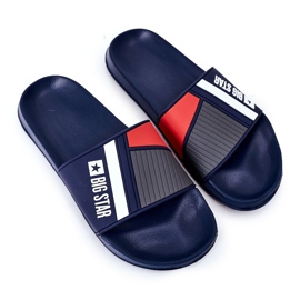 Chinelos masculinos Big Star HH174837 azul marinho azul-marinho