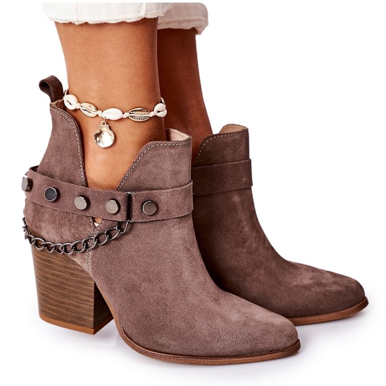 Lewski Shoes Botas de veludo em uma barra de sapatos Lewski 2880 marrom castanho