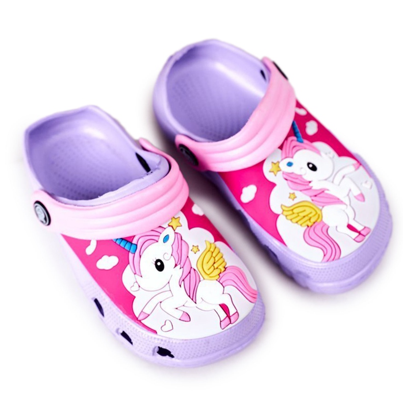 Chinelos de espuma infantil crocs rosa violeta Oscar tolet Chinelos de espuma infantil crocs rosa violeta Oscar tolet