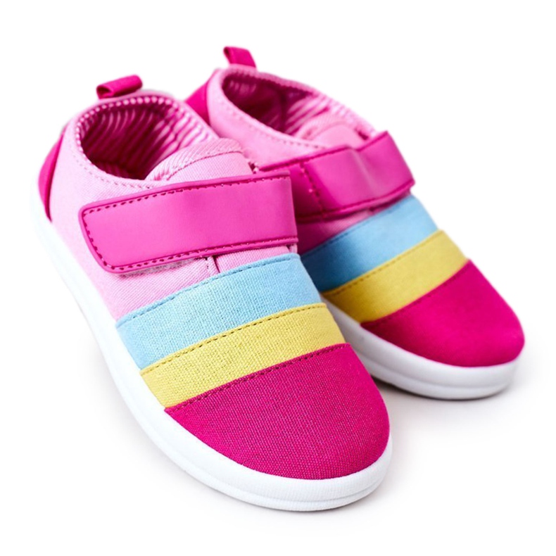 Apawwa Tênis infantil com velcro Fuchsia Marta rosa multicolorido Apawwa Tênis infantil com velcro Fuchsia Marta rosa multicolorido