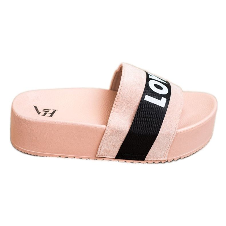 SHELOVET Chinelos na plataforma do amor rosa