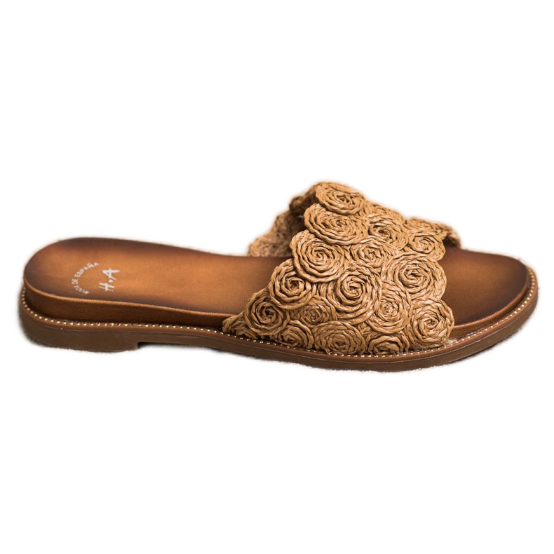 SHELOVET Chinelos trançados marrons castanho