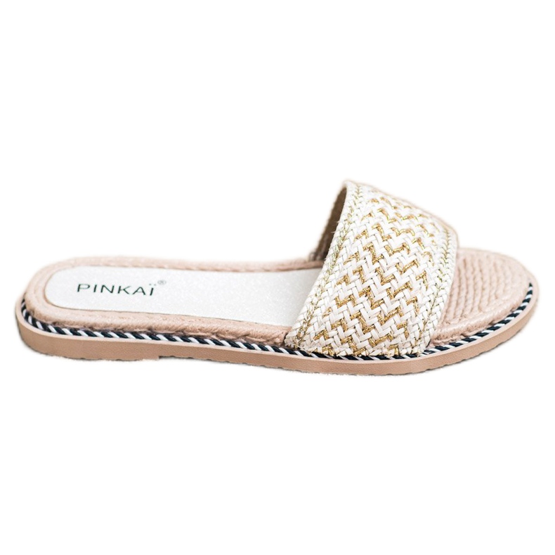 SHELOVET Chinelos trançados casuais branco