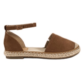 Kayla Alpercatas marrons com fivela castanho Kayla Alpercatas marrons com fivela castanho