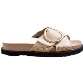 Renda Chinelos casuais bege