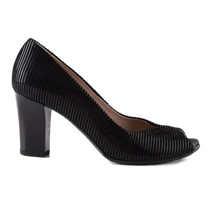 Sapatilhas de couro preto listradas da Marco Shoes