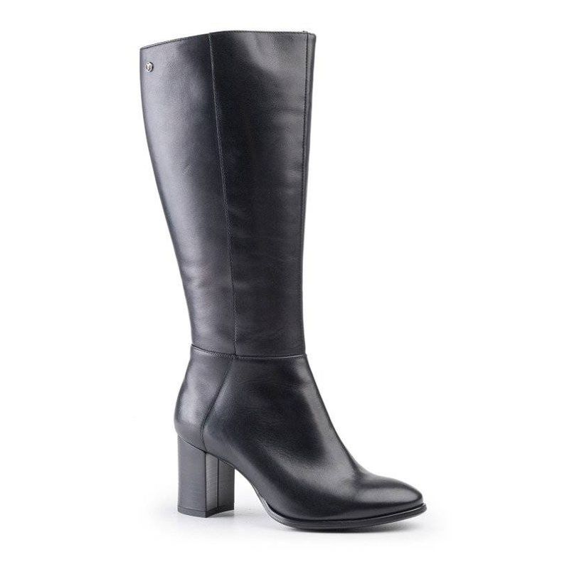 Marco Shoes Botas de couro femininas Marco preto