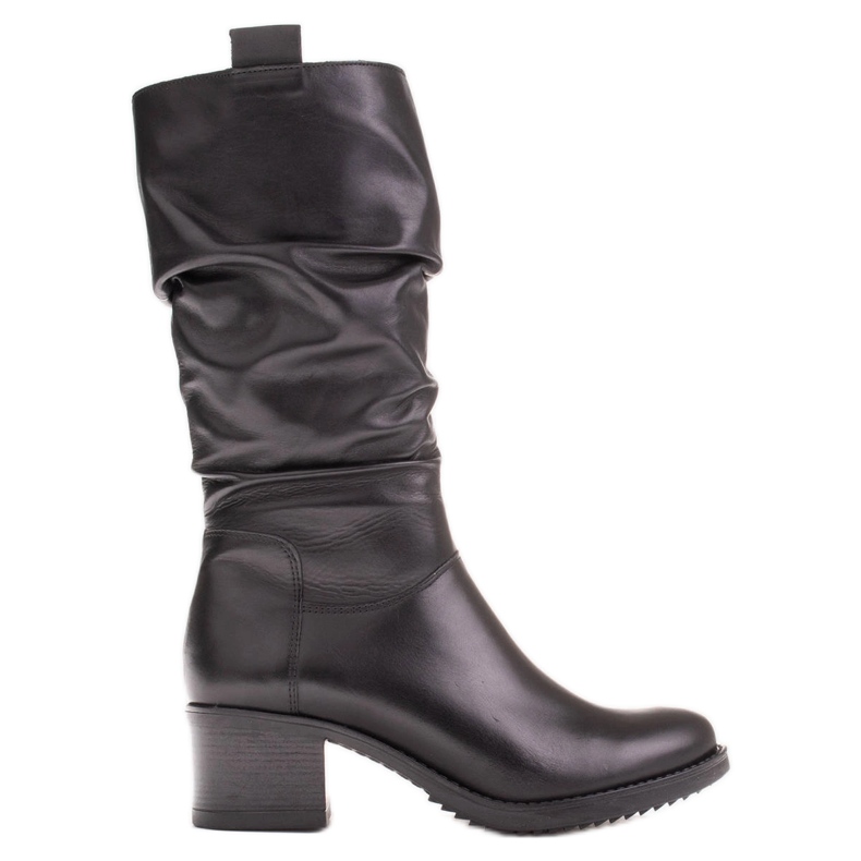 Marco Shoes Botas de couro femininas Marco preto