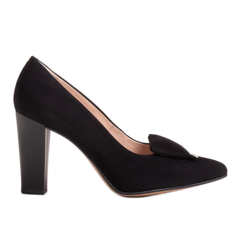 Sapatilhas de veludo preto Marco Shoes 1008P com enfeite