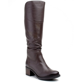 Marco Shoes Cossaco de couro enrugado marrom escuro