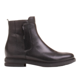 Marco Shoes Botas leves com fundo plano de couro granulado preto