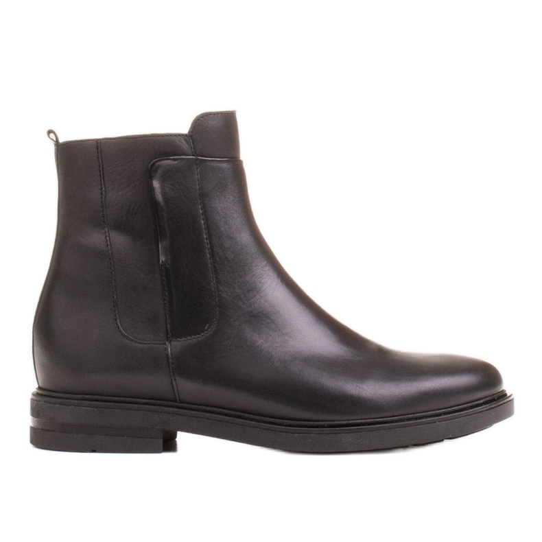 Marco Shoes Botas leves com fundo plano de couro granulado preto