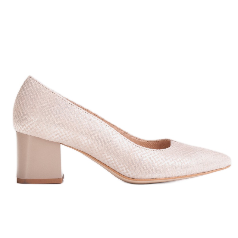 Marco Shoes Sapatos 1038P bege com salto estável