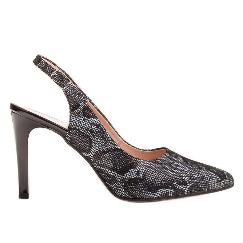 Marco Shoes Sandálias pretas 0245P com motivo de cobra preto