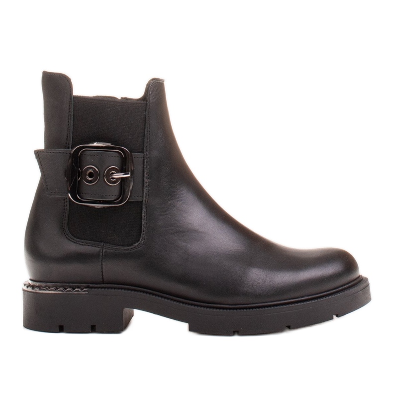 Marco Shoes Botas chelsea femininas de Marco com fivela e borracha preto