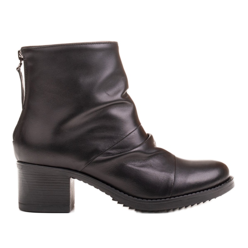 Marco Shoes Botas femininas 1258B Marco feitas de couro enrugado preto