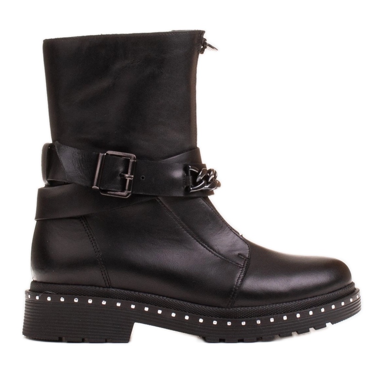 Marco Shoes Botas de caminhada femininas Marco 1262B com corrente, Glany preto