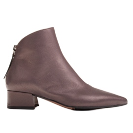 Marco Shoes Botas Marco 1288B com salto baixo em couro marrom