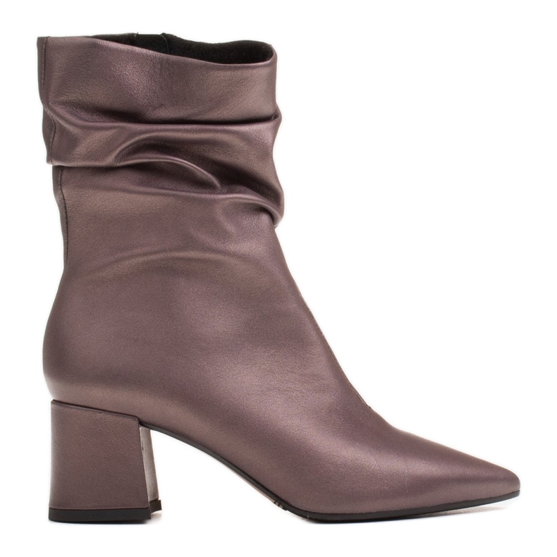 Marco Shoes Botas altas Marco para mulheres com franzido castanho