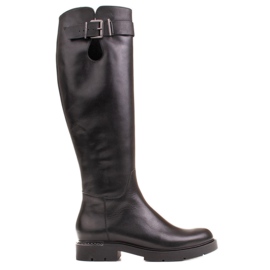Marco Shoes Botas pretas de 1340K com detalhes em metal preto